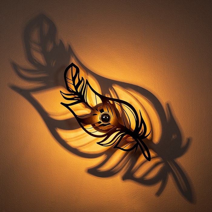 Opviq Lámpara de Pared Flor Negra W-030